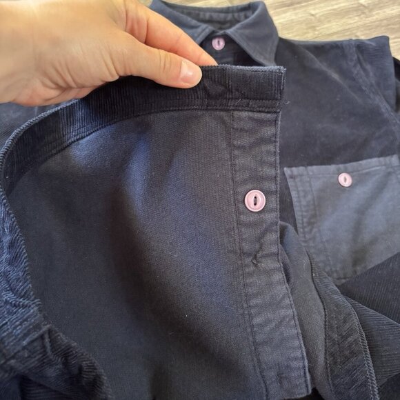 Random Access Men’s Corduroy Shirt S Navy Blue Button-Up Casual Fall Jersey - Picture 14 of 16